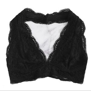 Black lace halter neck bralette adjustable back